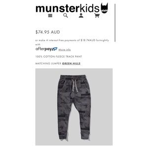 NWT!! MUNSTER KIDS TRACK PANTS
